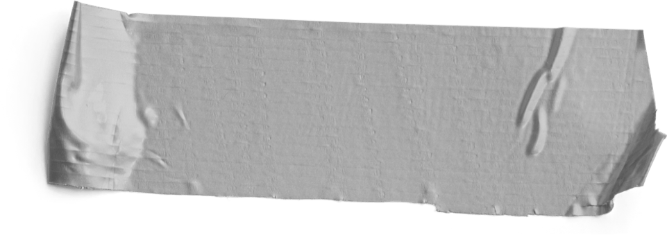 piece of duct tape stuck to a letter